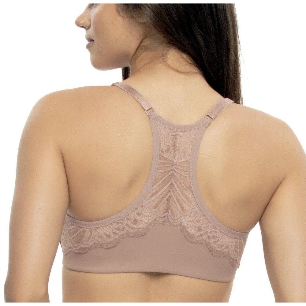 Paramour By Felina Tempting Unlined Front Close Minimizer Bra Tan Sz 44DDD New